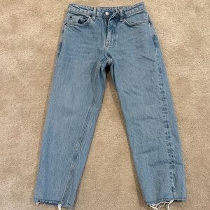 Topshop Light Blue Straight Leg Jeans